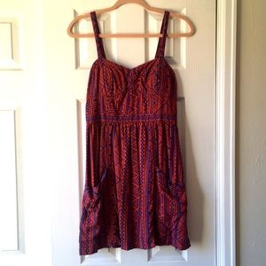 American Eagle Outfitters orange and blue dress